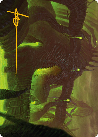 The Dross Pits Art Card (Gold-Stamped Signature) [Phyrexia: All Will Be One Art Series]