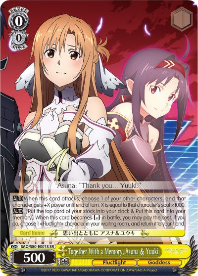 Together With a Memory, Asuna & Yuuki (SAO/S80-E001S SR) [Sword Art Online -Alicization- Vol.2]