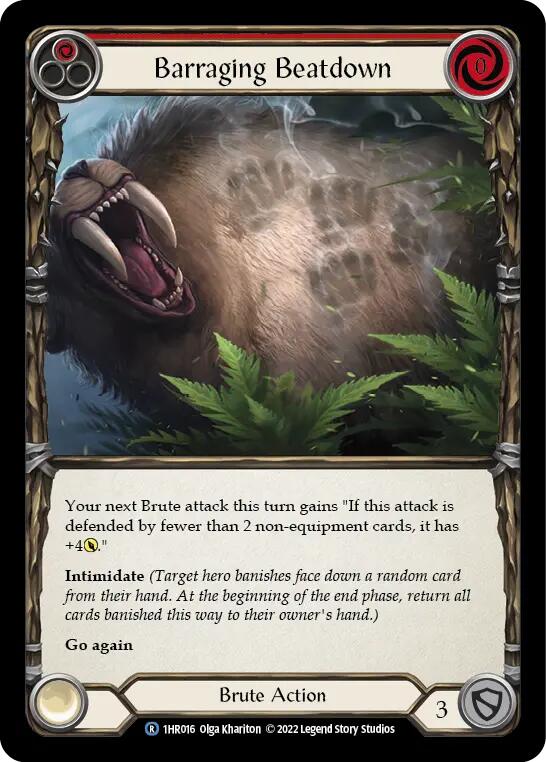 Barraging Beatdown (Red) [1HR016] (Historic Pack 1 Blitz Deck Rhinar)