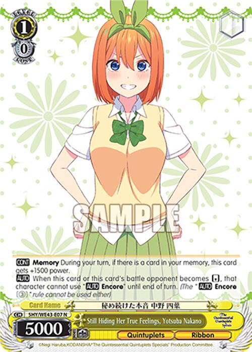 Still Hiding Her True Feelings, Yotsuba Nakano (5HY/WE43-E07 N) [The Quintessential Quintuplets Specials Premium Booster]