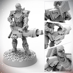 Starfinder: Half-Orc Solider Miniature