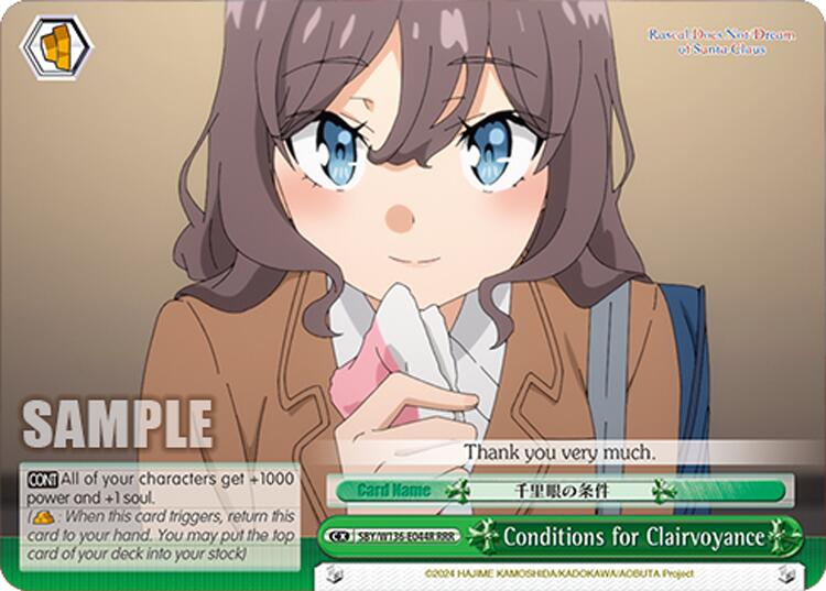 Conditions for Clairvoyance (RRR) (SBY/W136-E044R) [Rascal Does Not Dream of Santa Claus]