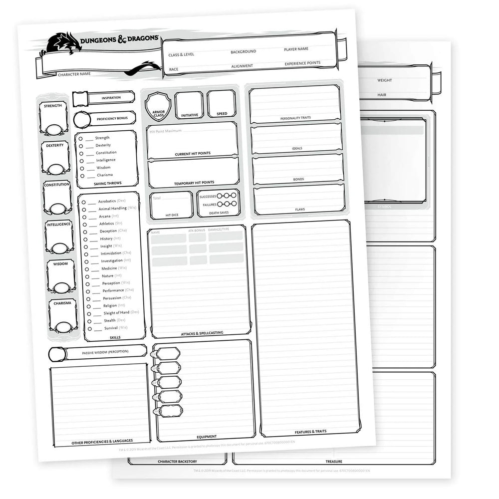 Dungeons & Dragons: Character Sheets 2014