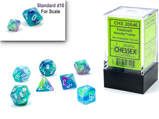 Mini Polyhedral 7 Die Set - Multiple Colors