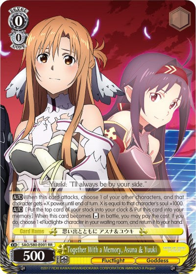 Together With a Memory, Asuna & Yuuki (SAO/S80-E001 RR) [Sword Art Online -Alicization- Vol.2]