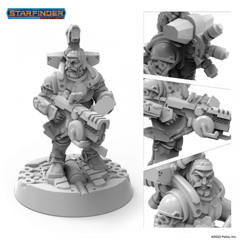 Starfinder: Dwarf Soldier Miniature