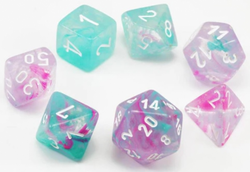 Chessex Nebula Mini-Polyhedral Wisteria/White 7-Die set